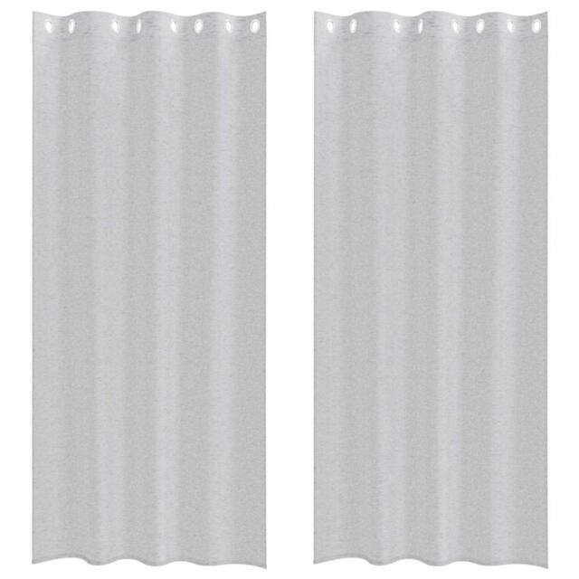 Berkfield Home Curtains with Curtains 2 pcs Light gray 140 x 225 cm Polyester in Light Grey - image 1