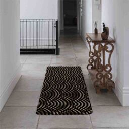 Benjamin Tate Design Geometric Glitter Love Hearts Runner Rug in Natural - Size: 67 cm x 230 cm - thumbnail 3