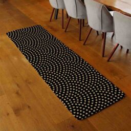 Benjamin Tate Design Geometric Glitter Love Hearts Runner Rug in Natural - Size: 67 cm x 230 cm - thumbnail 2