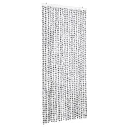 Berkfield Home Fly Curtain Light Grey & Dark Grey 56x200 cm Chenille - thumbnail 2