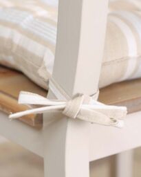 Dibor Set of 2 Striped Indoor Chair Seat Pads Furniture Cushions L40cm x W40cm in Beige - Size: 40 cm x 40 cm - thumbnail 5