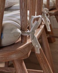 Dibor Set of 2 Striped Indoor Chair Seat Pads Furniture Cushions L40cm x W40cm in Beige - Size: 40 cm x 40 cm - thumbnail 4