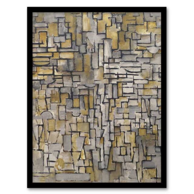 Artery8 Tableau No 2 Composition No VII Mondrian Framed Wall Art Print in Grey - Size: A4 - image 1
