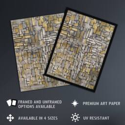 Artery8 Tableau No 2 Composition No VII Mondrian Framed Wall Art Print in Grey - Size: A4 - thumbnail 2