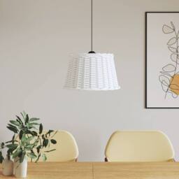 Berkfield Home Ceiling Lamp Shade White √ò45x28 cm Wicker - Size: 45x28 cm - thumbnail 2