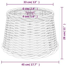 Berkfield Home Ceiling Lamp Shade White √ò45x28 cm Wicker - Size: 45x28 cm - thumbnail 6