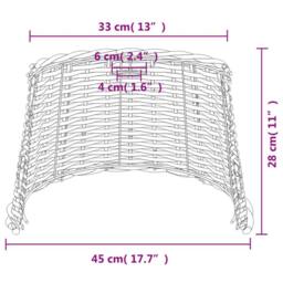Berkfield Home Ceiling Lamp Shade White √ò45x28 cm Wicker - Size: 45x28 cm - thumbnail 7