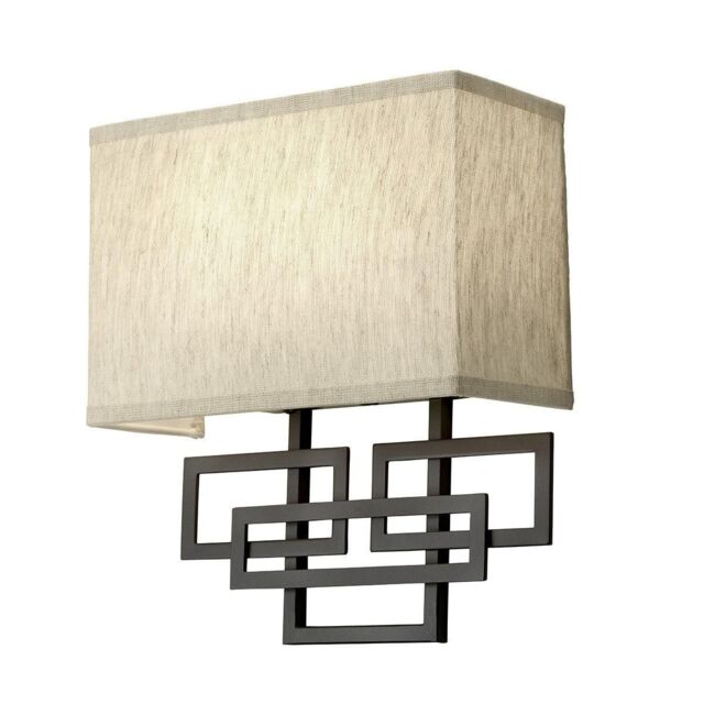 Netlighting Lanza 2 Light Indoor Wall Light Oil Rubbed Bronze E14 in Brown