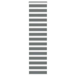 Berkfield Home Elegant Zebra Blind Dark Grey 55x200 cm Fabric Width 50.9 cm Polyester - thumbnail 2