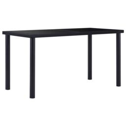 Berkfield Home Dining Table Black 140x70x75 cm Tempered Glass - Size: 140 x 70 x 75 cm - thumbnail 1
