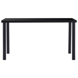 Berkfield Home Dining Table Black 140x70x75 cm Tempered Glass - Size: 140 x 70 x 75 cm - thumbnail 2