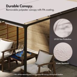 VonHaus 3x3m Sliding Roof Pergola in Dark Grey - thumbnail 4
