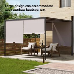VonHaus 3x3m Sliding Roof Pergola in Dark Grey - thumbnail 3
