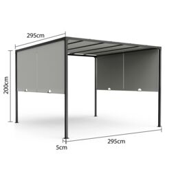 VonHaus 3x3m Sliding Roof Pergola in Dark Grey - thumbnail 6