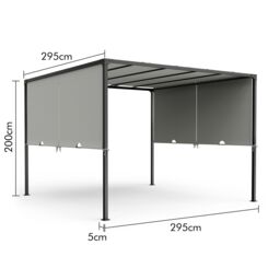 VonHaus 3x3m Sliding Roof Pergola in Dark Grey - thumbnail 9