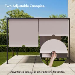 VonHaus 3x3m Sliding Roof Pergola in Dark Grey - thumbnail 2