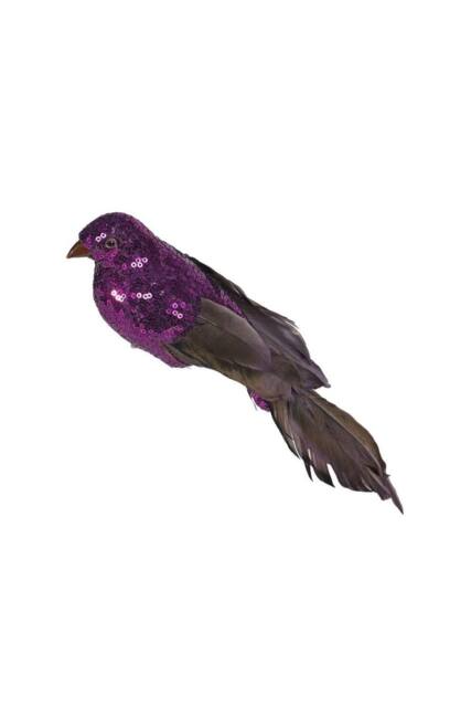KDMD Purple Sequin Peacock 30cm Christmas Ornament - image 1