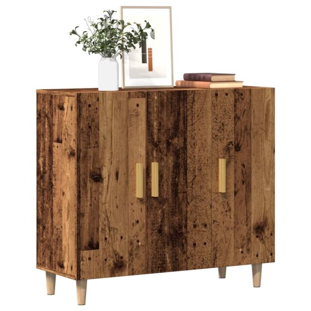 Berkfield Home Sideboard Old Wood 90x34x80 cm Engineered Wood in Brown - Size: 90 x 34 x 80 cm - image 1