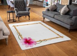 Benjamin Tate Design Bamboo Border Designer Rug in Natural - Size: Large - thumbnail 2