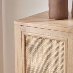 sweeek Sideboard with bottle holder, wickerwork & wooden decor in Beige - thumbnail 7