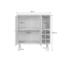 sweeek Sideboard With Bottle Holder Wickerwork & Wooden Decor in Light Brown - thumbnail 6
