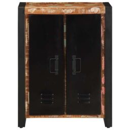 Berkfield Home Sideboard Multicolour 55x35x70 cm Solid Wood Reclaimed in Black - Size: 55 x 35 x 70 cm - thumbnail 2