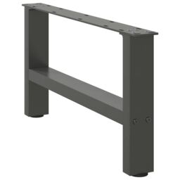 Berkfield Home Coffee Table Legs Anthracite 2 pcs 60x(30-31) cm Steel in Black - thumbnail 3