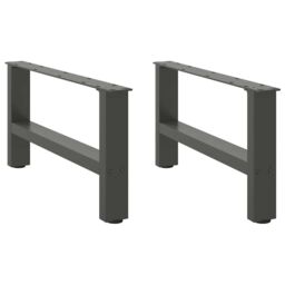 Berkfield Home Coffee Table Legs Anthracite 2 pcs 60x(30-31) cm Steel in Black - thumbnail 2