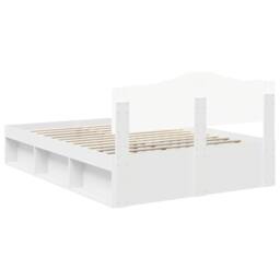 Berkfield Home Bed Frame with Headboard White 140 x 190 cm Solid Pine Wood - thumbnail 9