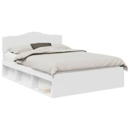 Berkfield Home Bed Frame with Headboard White 140 x 190 cm Solid Pine Wood - thumbnail 2
