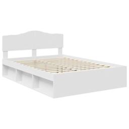 Berkfield Home Bed Frame with Headboard White 140 x 190 cm Solid Pine Wood - thumbnail 4