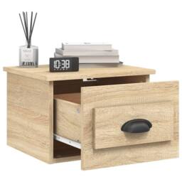 Berkfield Home Wall-mounted Bedside Cabinets 2 pcs Sonoma Oak 41.5x36x28cm in Light Brown - Size: 41.5x36x28 cm - thumbnail 4