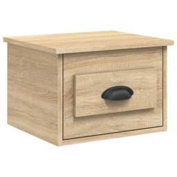 Berkfield Home Wall-mounted Bedside Cabinets 2 pcs Sonoma Oak 41.5x36x28cm in Light Brown - Size: 41.5x36x28 cm - thumbnail 5