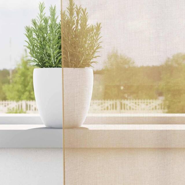 Berkfield Home Voile Curtains with Grommets 2 pcs Sand in Light Sand - image 1
