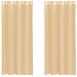 Berkfield Home Voile Curtains with Grommets 2 pcs Sand in Light Sand - thumbnail 3