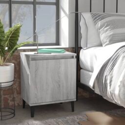 Berkfield Home Bed Cabinet with Metal Legs Grey Sonoma 40x30x50 cm - Size: 40 x 30 x 50 cm - thumbnail 1