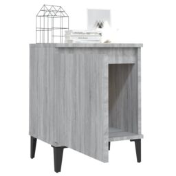Berkfield Home Bed Cabinet with Metal Legs Grey Sonoma 40x30x50 cm - Size: 40 x 30 x 50 cm - thumbnail 4