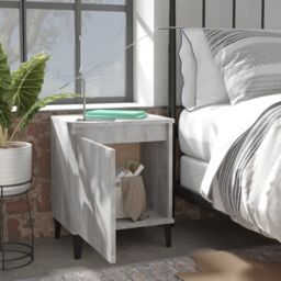 Berkfield Home Bed Cabinet with Metal Legs Grey Sonoma 40x30x50 cm - Size: 40 x 30 x 50 cm - thumbnail 3