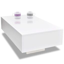Berkfield Home Coffee Table High Gloss White - thumbnail 4