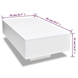 Berkfield Home Coffee Table High Gloss White - thumbnail 5