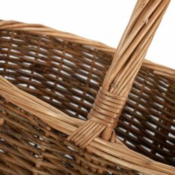 Red Hamper Wicker Country Oval Shopping Basket in Natural - Size: Large - thumbnail 4