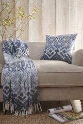 Appletree 'Sakari' Super Soft Filled Cushion in Blue - Size: 43 cm x 43 cm - thumbnail 3