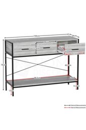 Home Discount Vida Designs Brooklyn 3 Drawer Console Table Storage Organizer 740 x 1000 x 340 mm in Grey - thumbnail 2