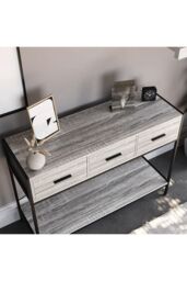 Home Discount Vida Designs Brooklyn 3 Drawer Console Table Storage Organizer 740 x 1000 x 340 mm in Grey - thumbnail 5