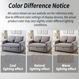 BTM 2 Seater Sofa Bed Pull Out Adjustable Backrest Convertible Sofa in Dark Grey - thumbnail 8