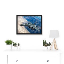 Artery8 Clashman Military US Airforce F-15 Strike Eagle Fighter Photo Artwork Framed Wall Art Print A4 in Black - thumbnail 2