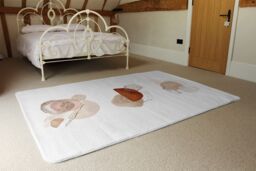 Benjamin Tate Design Ivory, Beige Watercolor Illustration & Gold Elements Designer Rug in Natural - Size: Large - thumbnail 3