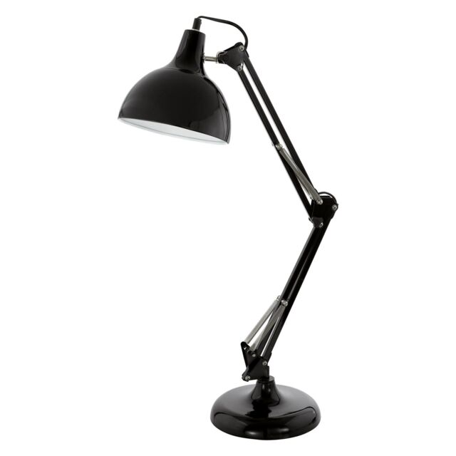 Loops Table Desk Lamp Black Flexible In Line Switch In Ine Switch Bulb E27 1x40W - image 1