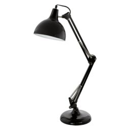Loops Table Desk Lamp Black Flexible In Line Switch In Ine Switch Bulb E27 1x40W - thumbnail 1