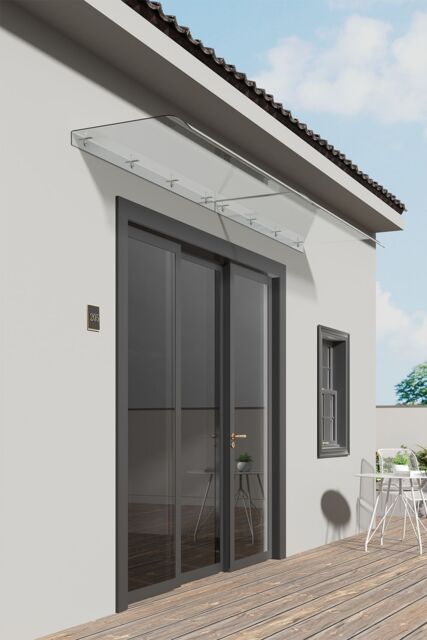 Garden Sanctuary Transparent Arch Canopy Awning Shelter for Door & Window in Clear - Size: Large - image 1
